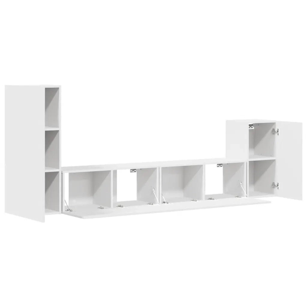 Set di Mobili Porta TV 4 pz Bianco in Legno Multistrato cod mxl 7032