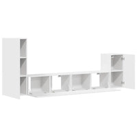 Set di Mobili Porta TV 4 pz Bianco in Legno Multistrato cod mxl 7032