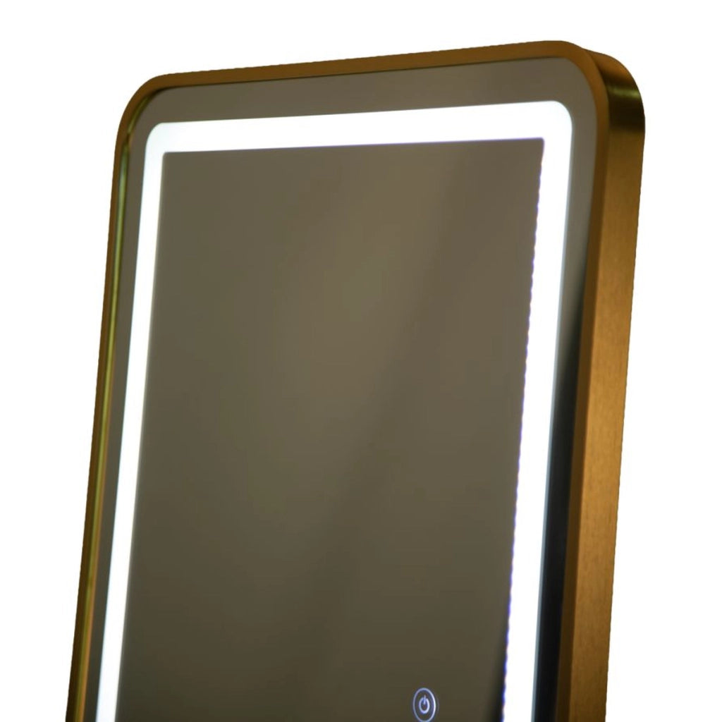 Specchio da terra LED Simple rettangolare con cornice oro 57x166 cm