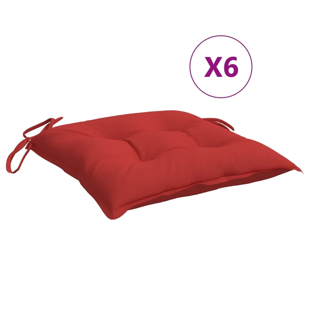 vidaXL Cuscini per Pallet 6 pz Rossi 50x50x7 cm Tessuto Oxford