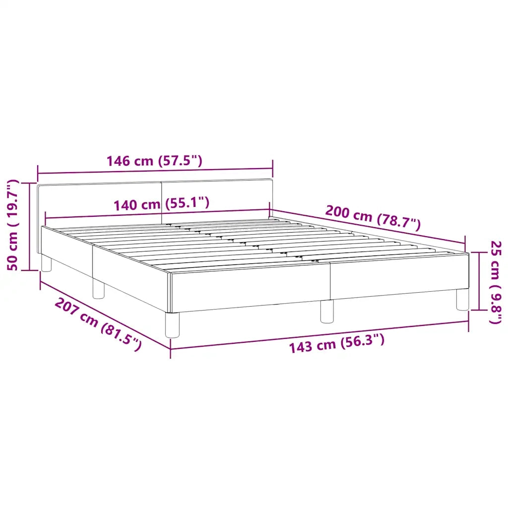 Giroletto senza Materasso Blu Scuro 140x200 cm Velluto 347577