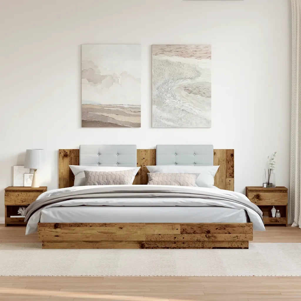 Comodini 2 pz Legno Antico 40x30x39 cm in Legno Multistrato