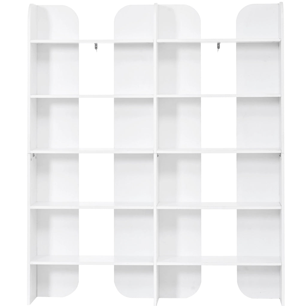 Libreria 135x25x160 cm bianca in pannelli di particelle, 5 ripiani aperti