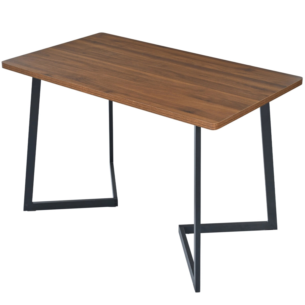 Tavolo da pranzo rettangolare 117x68 cm nero e noce