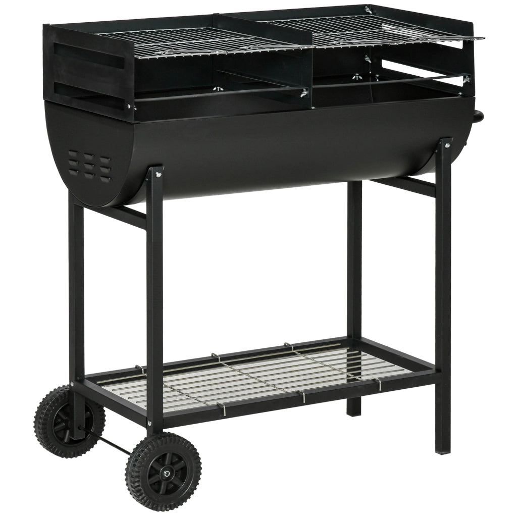 Barbecue a Carbone con Griglia Regolabile ¨C zephmum ¨C 90x45x96 cm Nero