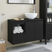 Set di mobili per il bagno 2 pz Nero Legno ingegnerizzato 3404025