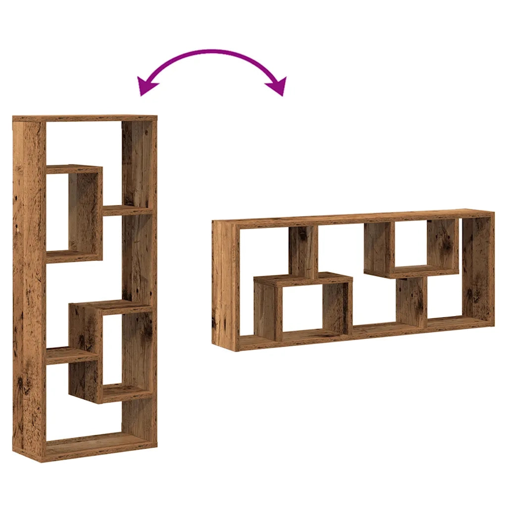Mensola da parete in legno antico 36x16x90 cm in legno ingegnerizzato 862048