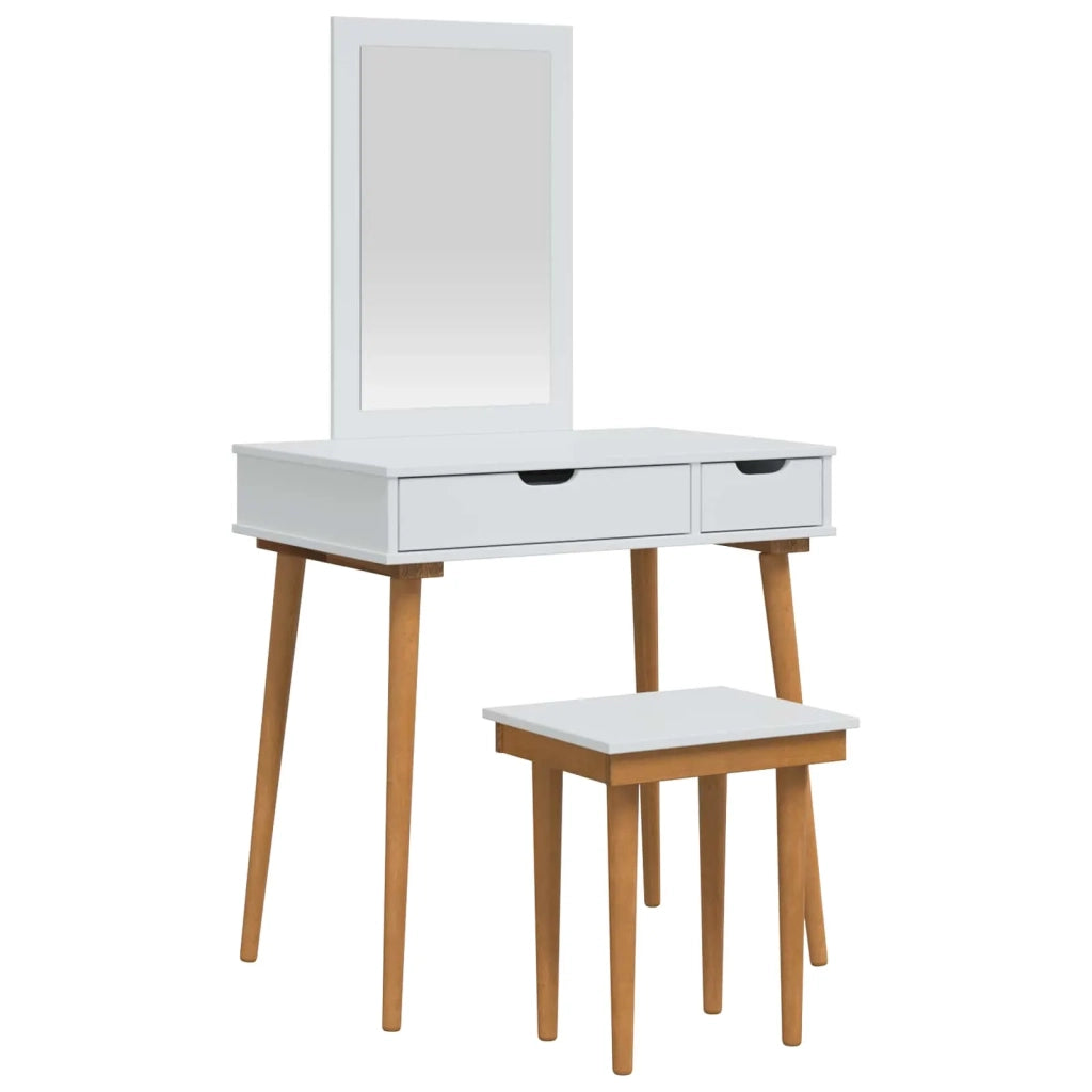 Set Tavolo da Trucco FAUSKE 3 pcs Bianco 76 x 50 x 143 cm 3438586