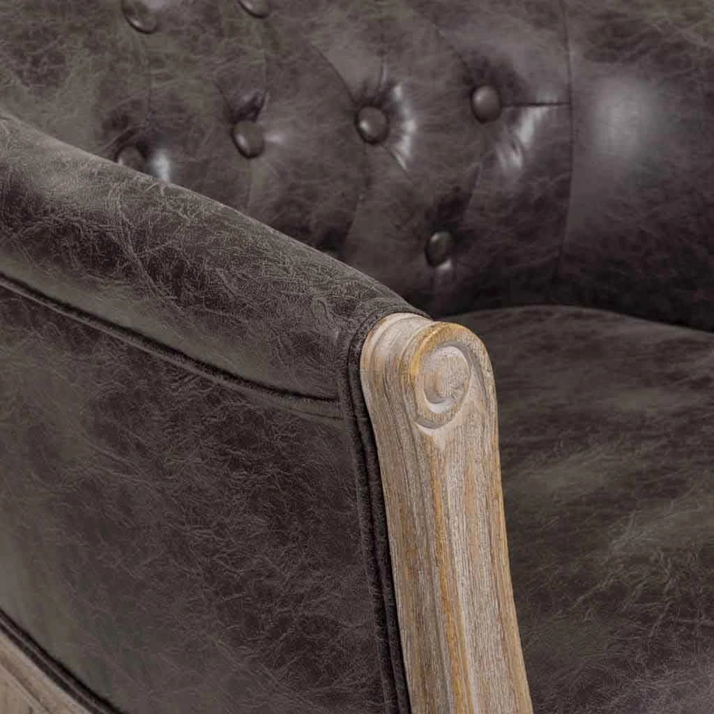 Poltrona in legno imbottita nera 61x61x71h