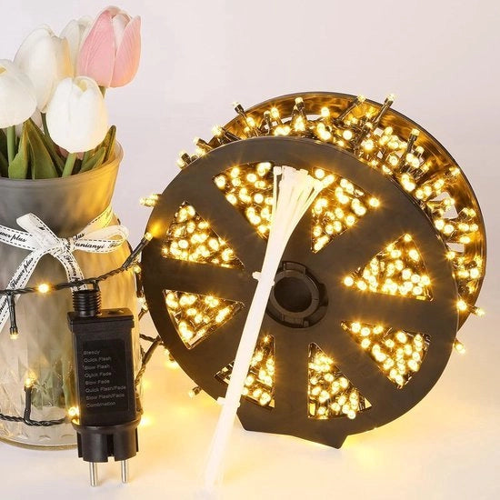 Sfilata di luce LED per esterno 1000 LED - 25M - 8 modalità - IP44 impermeabile - Decorazione di Natale per esterno, balcone, giardino, terrazza, festa