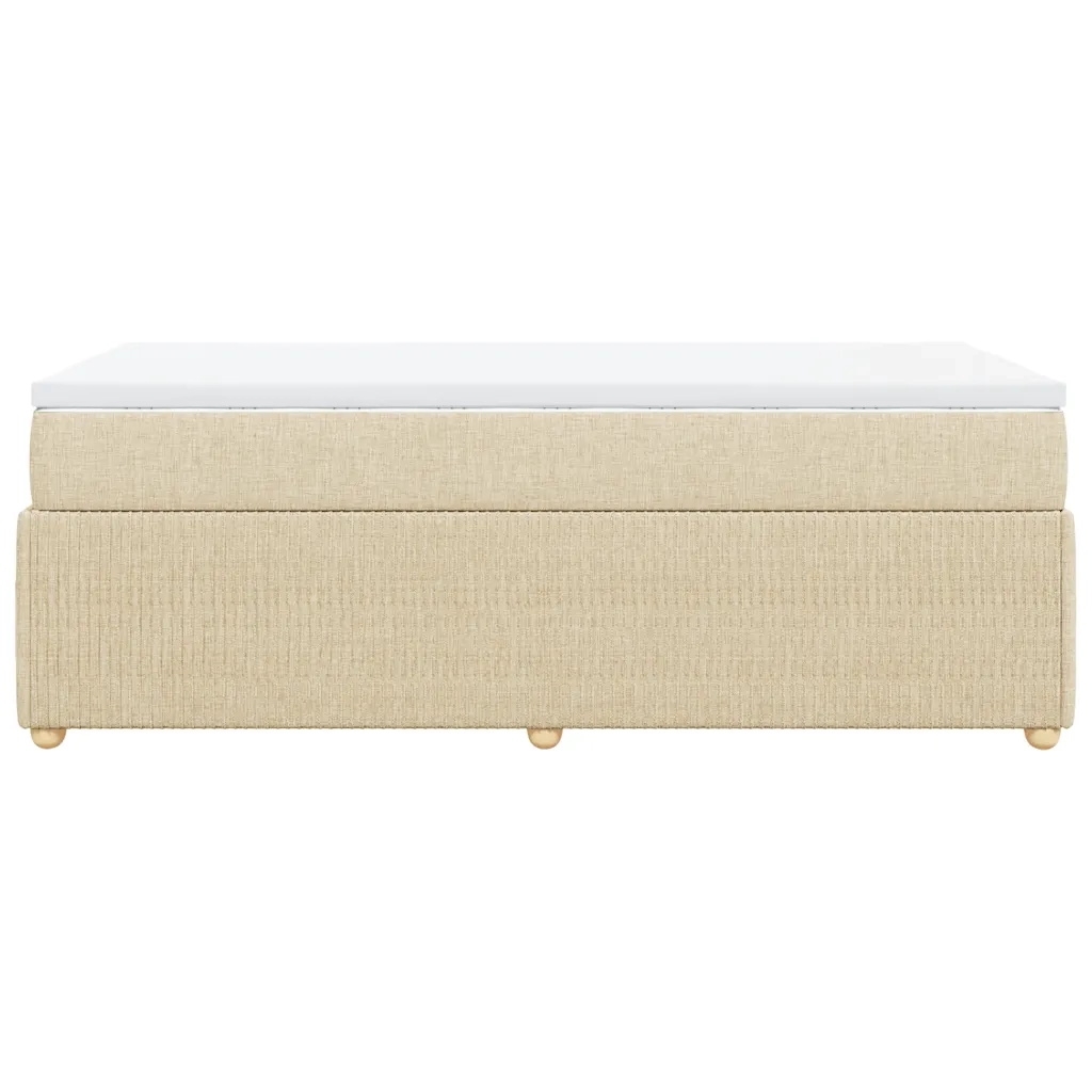Giroletto a Molle con Materasso Crema 90x190 cm in Tessuto
