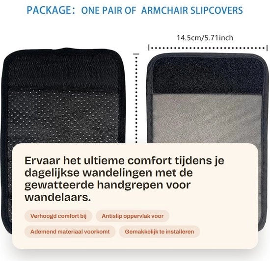 Manubri Antislip - Rotella con Cuscino - Accessorio per Mobilità - Neoprene - Comodo - 2 Pezzi - Maniglie Antiscivolo