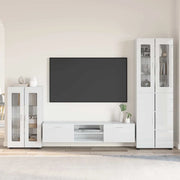Set mobile TV FLORIN 3 pcs Bianco Lucido Legno multistrato
