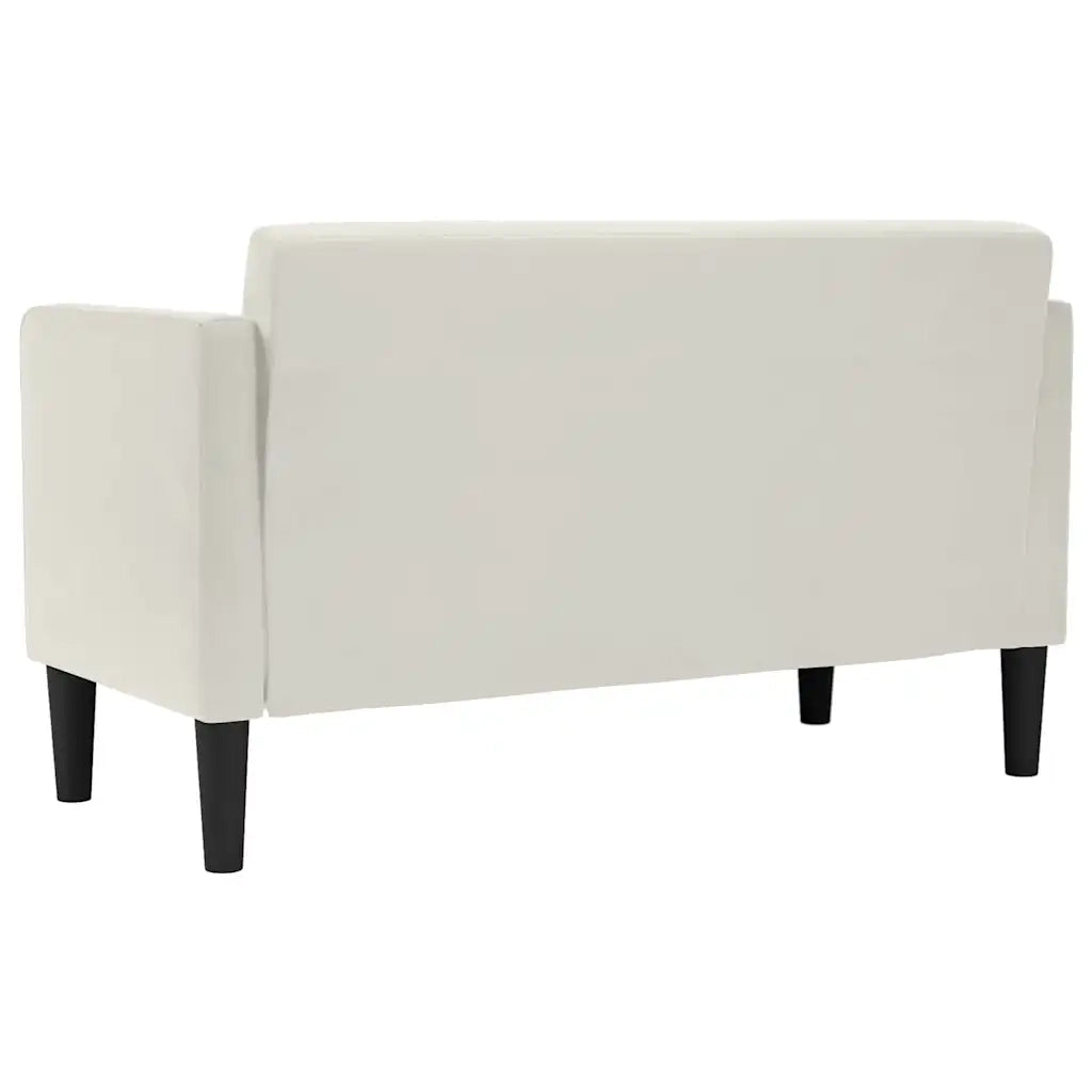 Divano | Divano da soggiorno | Sofa Divanetto Crema 111 cm in Velluto