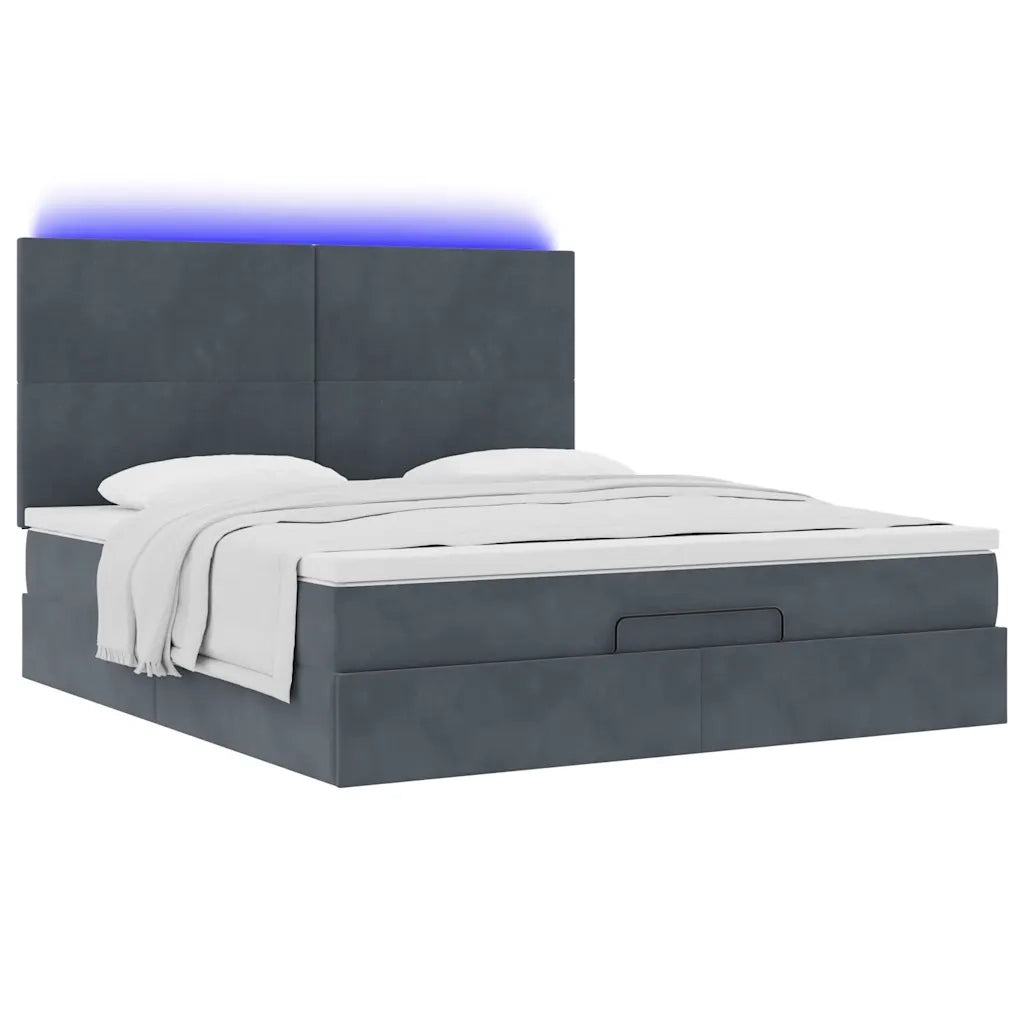 Struttura Letto Pouf con Materassi 180x200 cm Velluto 3314265