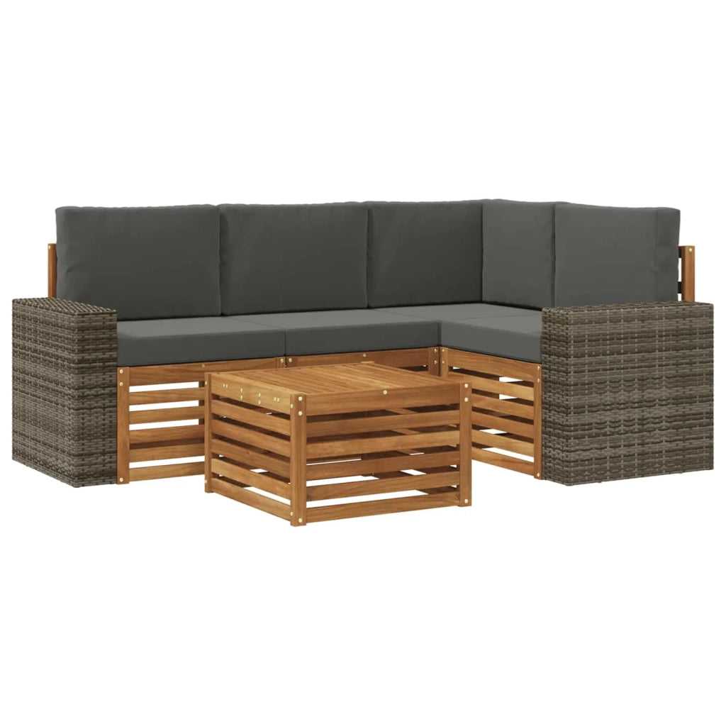 Set di divani da esterno 5 pcs Naturale e Antracite