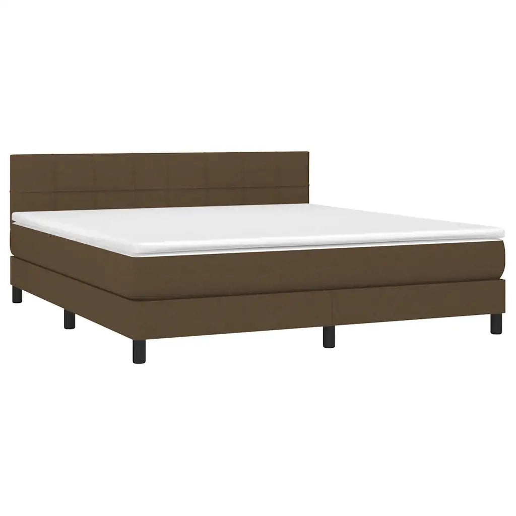 Giroletto a Molle con Materasso Marrone Scuro 160x200cm Tessuto 3140068