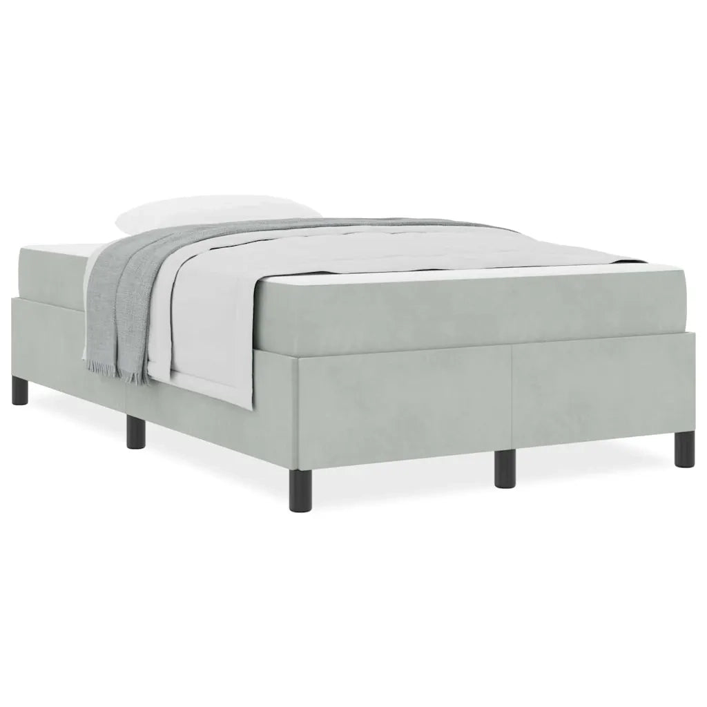vidaXL Struttura del letto Bianco e Grigio chiaro 120 x 190 cm Velluto