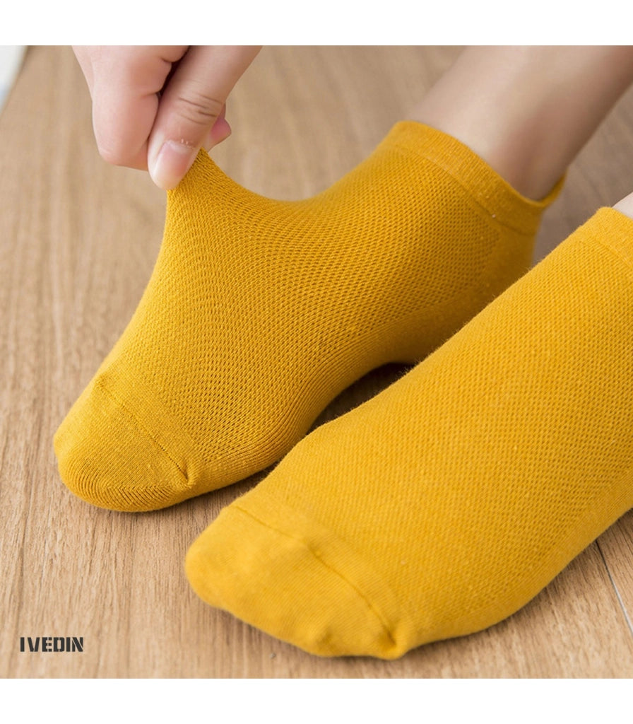 Calzini Bassi in Cotone per Donna e Bambina | Margherita Ricamata sul Tallone | Taglia Unica 35–40 EU