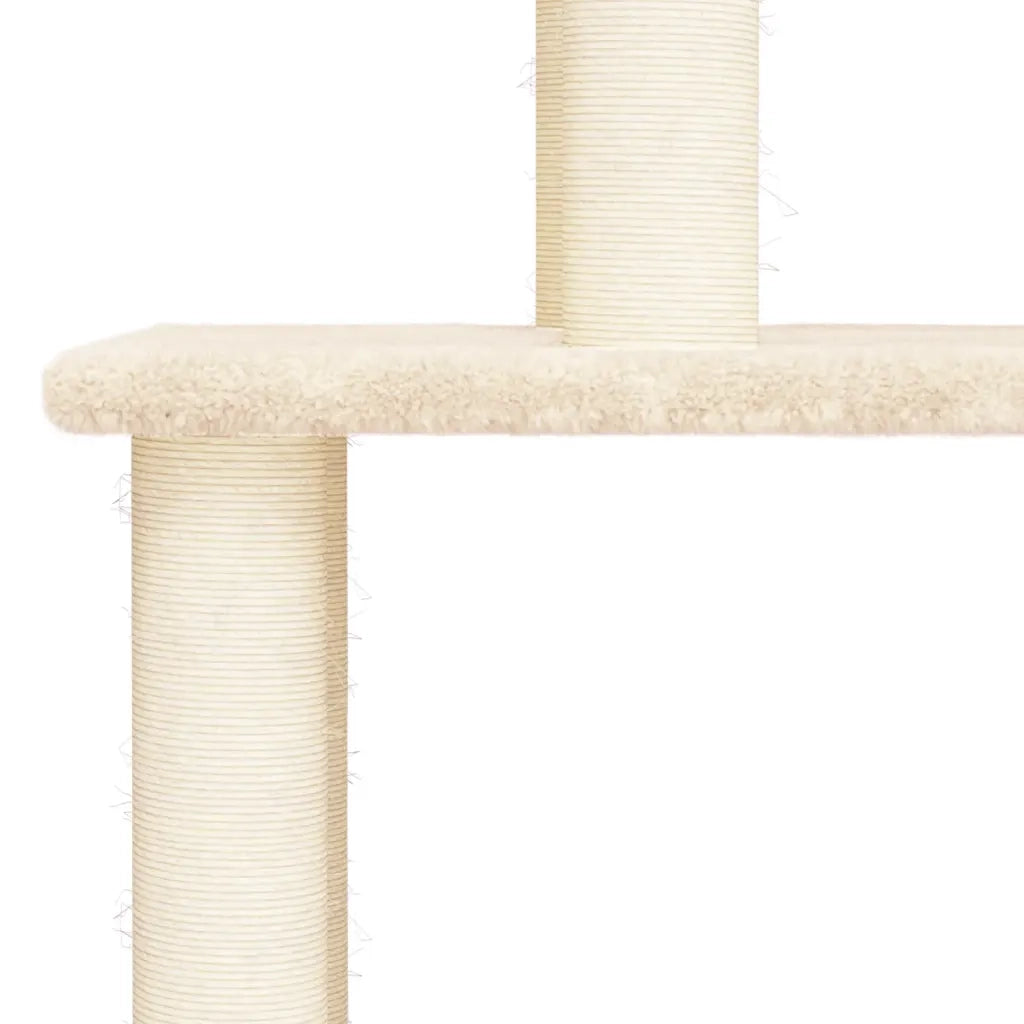Albero per Gatti con Tiragraffi in Sisal Crema 183 cm 171744