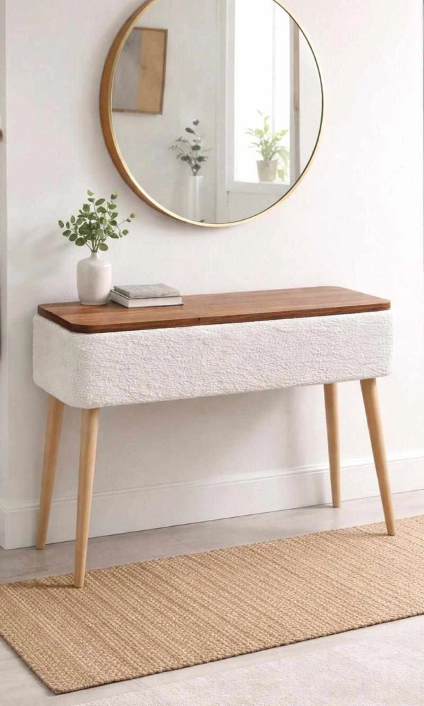 Credenza in legno "Sole" - 90 x 30 x 90 cm - Bianco