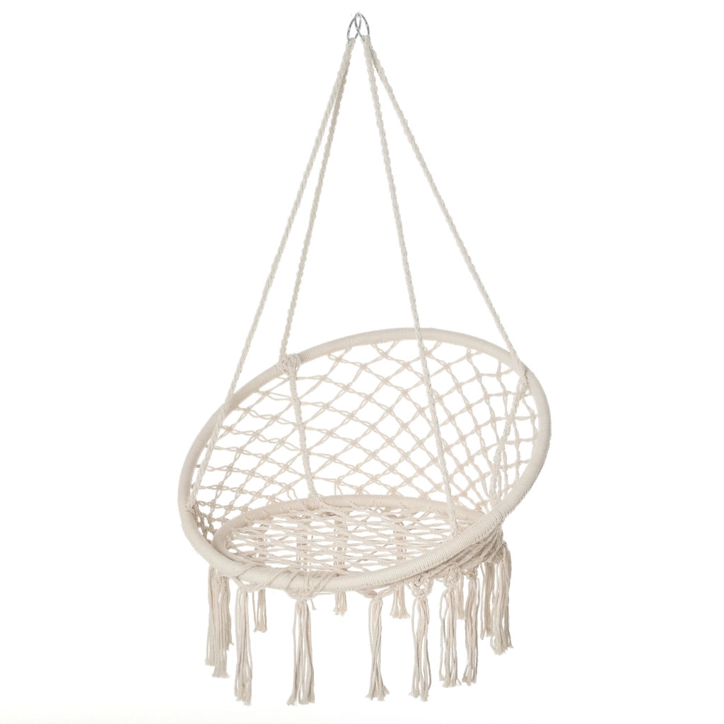 Poltrona a dondolo sospesa ¨C zephmum ¨C beige in cotone e poliestere ?80x42H