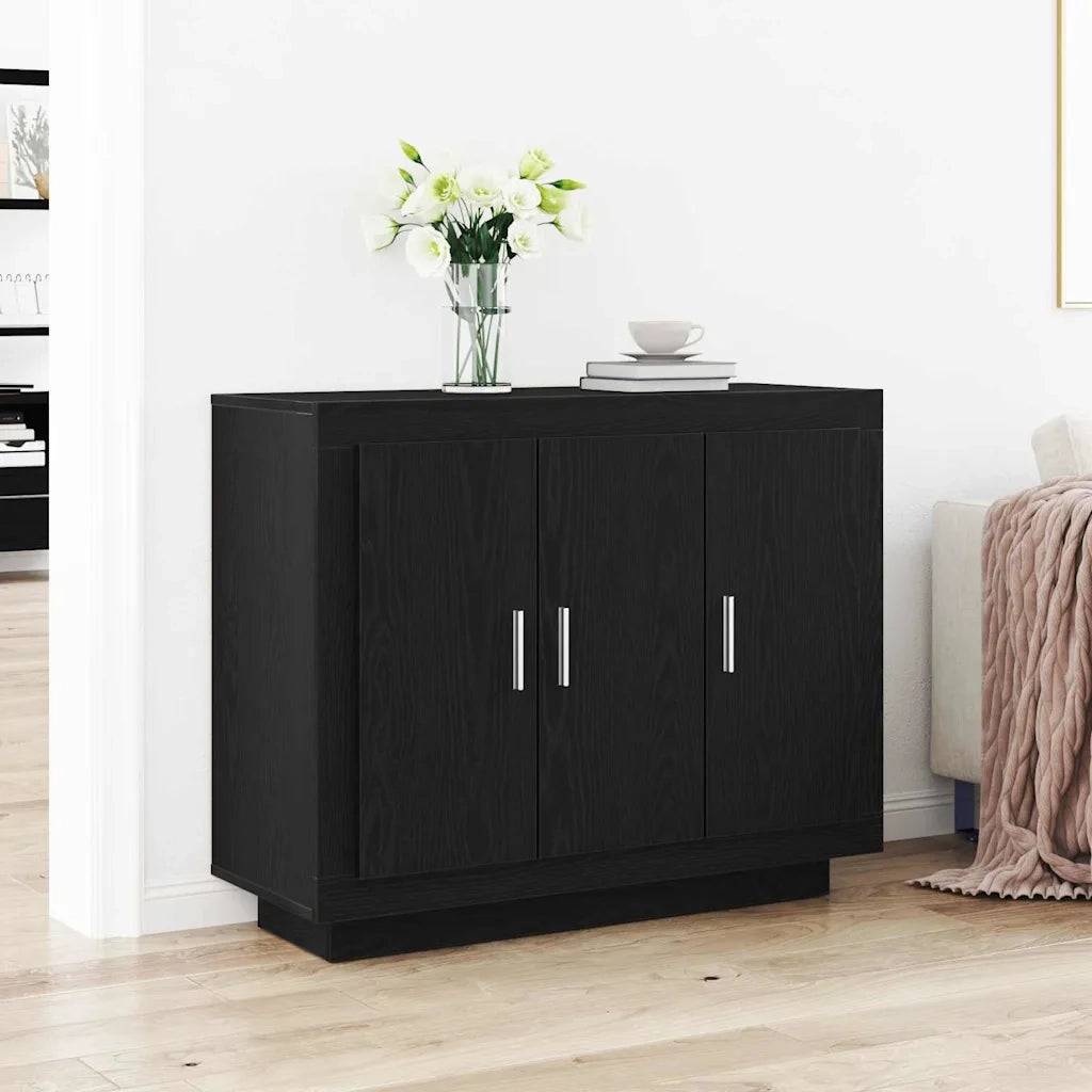 Credenza | Madia | Buffet da pranzo | Armadio da pranzo Rovere Nero 92 x 35 x 75 cm Legno multistrato