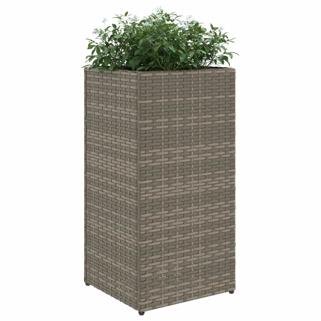 Fioriere da Giardino 2 pz Grigie 30x30x60 cm in Polyrattan 3210518