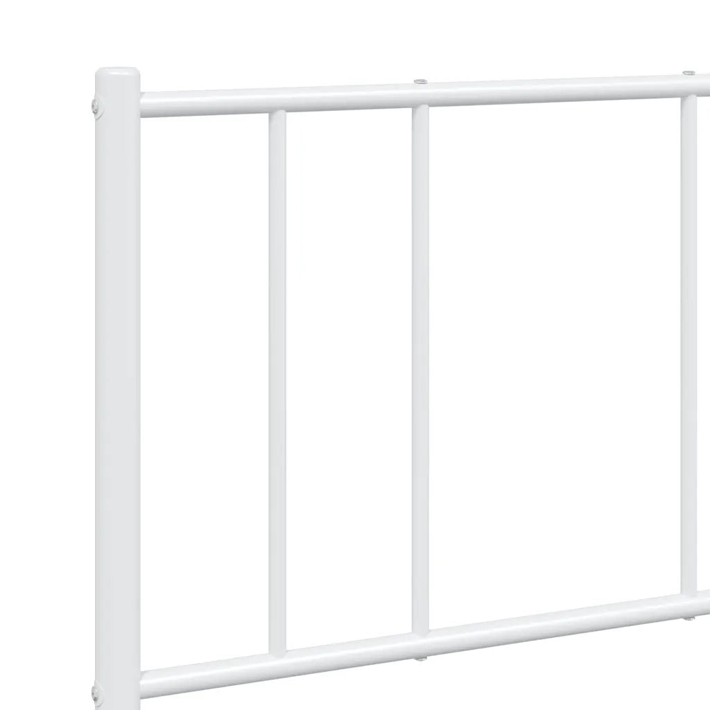 Giroletto con Testiera e Pediera-Struttura Letto Metallo Bianco 150x200 cm 219726