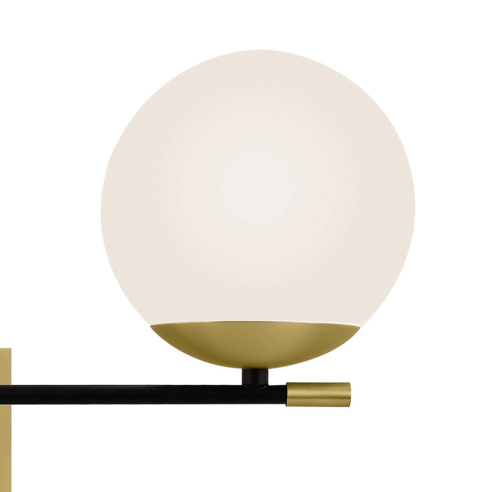 Applique Contemporanea Nostalgia Metallo Oro 2 Luci Diffusori Bianchi