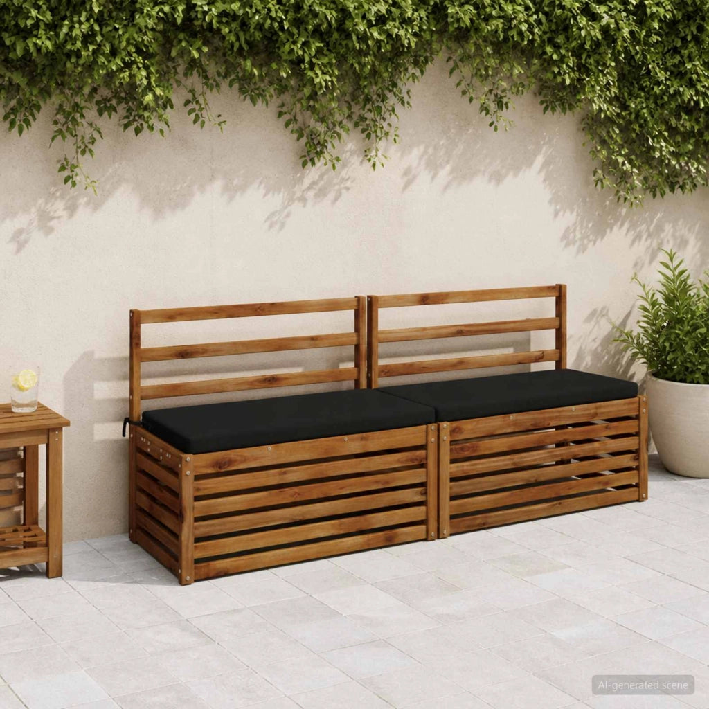 Cuscini per Panchina a 2 Pezzi SOEST 2 pz 100% Poliestere Nero 949111
