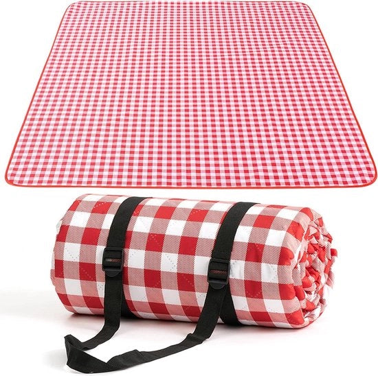 Pavillon impermeabile da picnic grande - Ideale per campeggio - Maniglia portatile - Adatto per 2-4 persone - Rosso - 200 x 200 cm