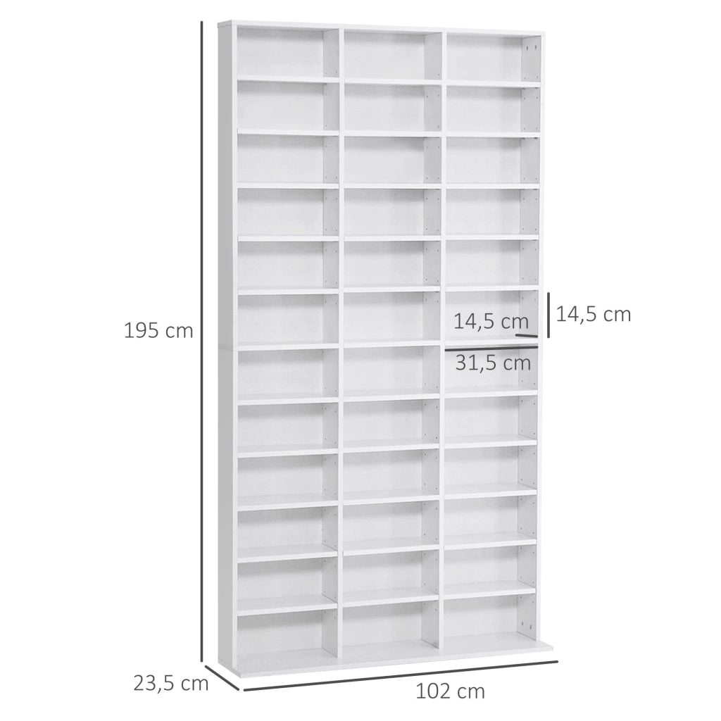 Libreria per CD e DVD ¨C zephmum ¨C 36 scomparti regolabili, bianco