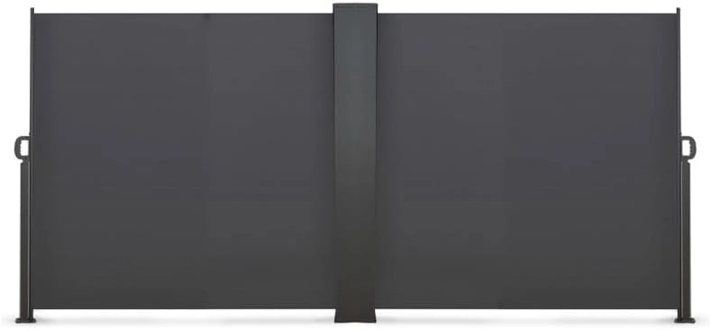 Doppio Schermo Pieghevole a Scomparsa 180 x 800 CM Tenda Laterale Grigio Antracite