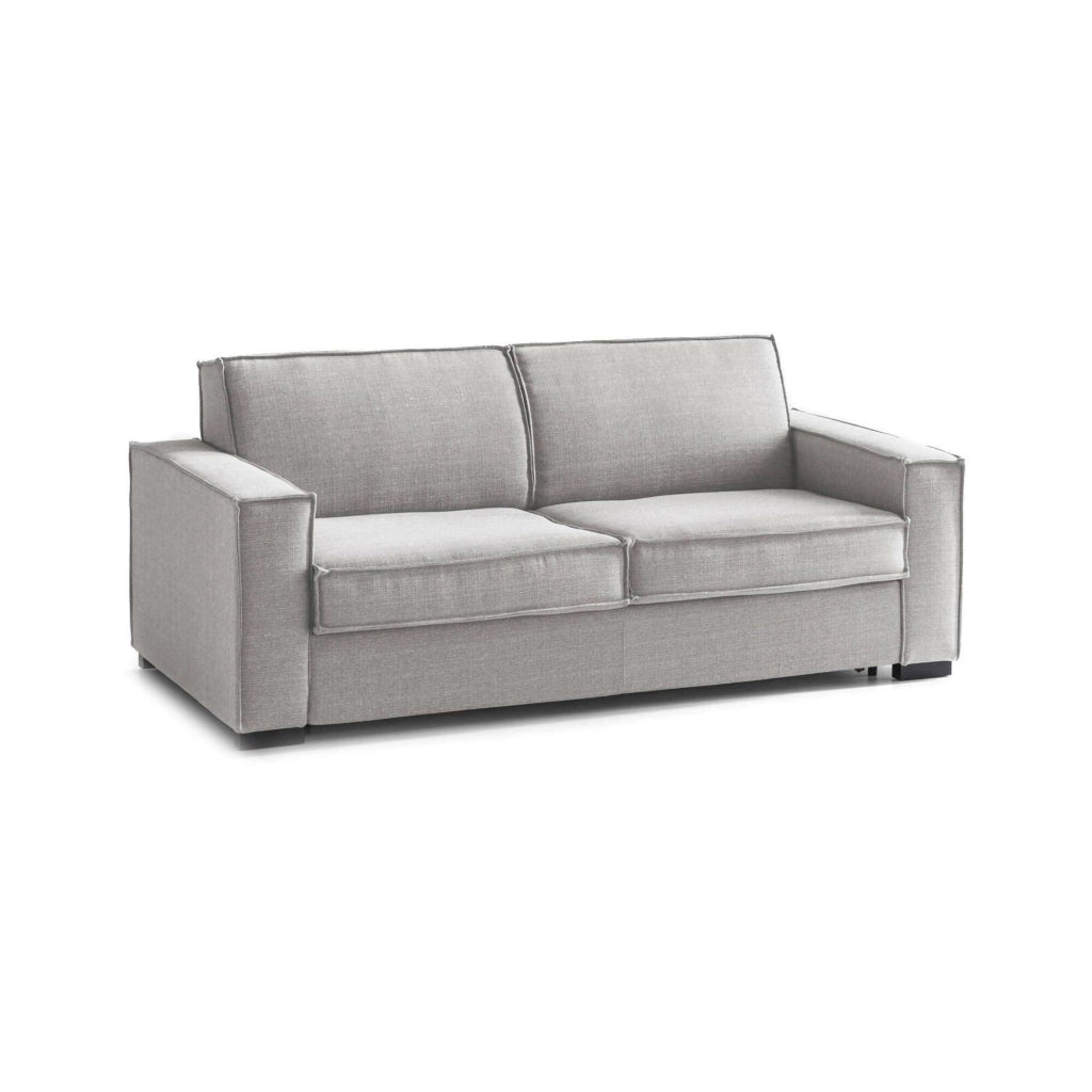 Divano fisso Arki, Divano a 2 posti, Made in Italy, SofÒ  Soggiorno in tessuto, con Braccioli standard, cm 180x95h90, Grigio