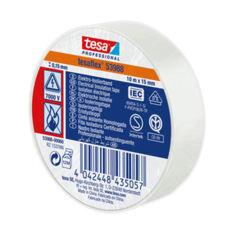 NASTRO ISOLANTE CERTIFICATO BIANCO 15MM X 10 M TESA 10 PZ