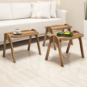 Cerrione, Tavolino da Salotto set 3 Pezzi, 49x36x42h cm Marrone Noce