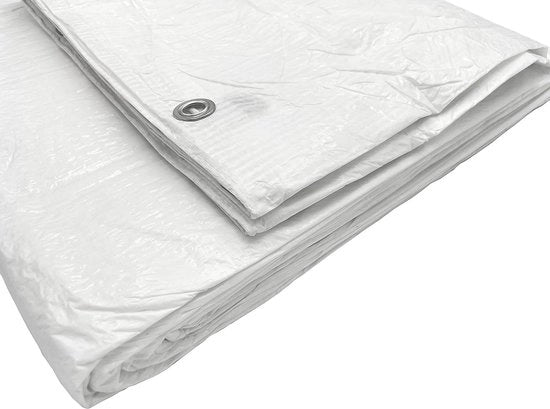 Tela impermeabile 4 x 6 m - Tela multifunzionale - 1 pezzo - Bianco - 55 g/m2