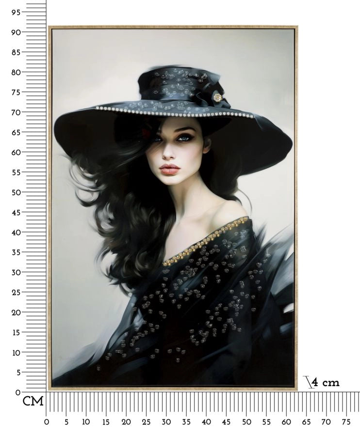 Dipinto su Tela Laccato Dori con Cornice 62x4x92 cm in Pino e Tela e Plastica