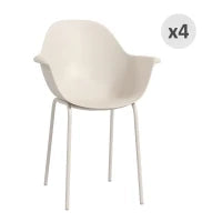Set 4 Sedie in Plastica con Piedini Antiscivolo, 59x55x84 cm, Grigio