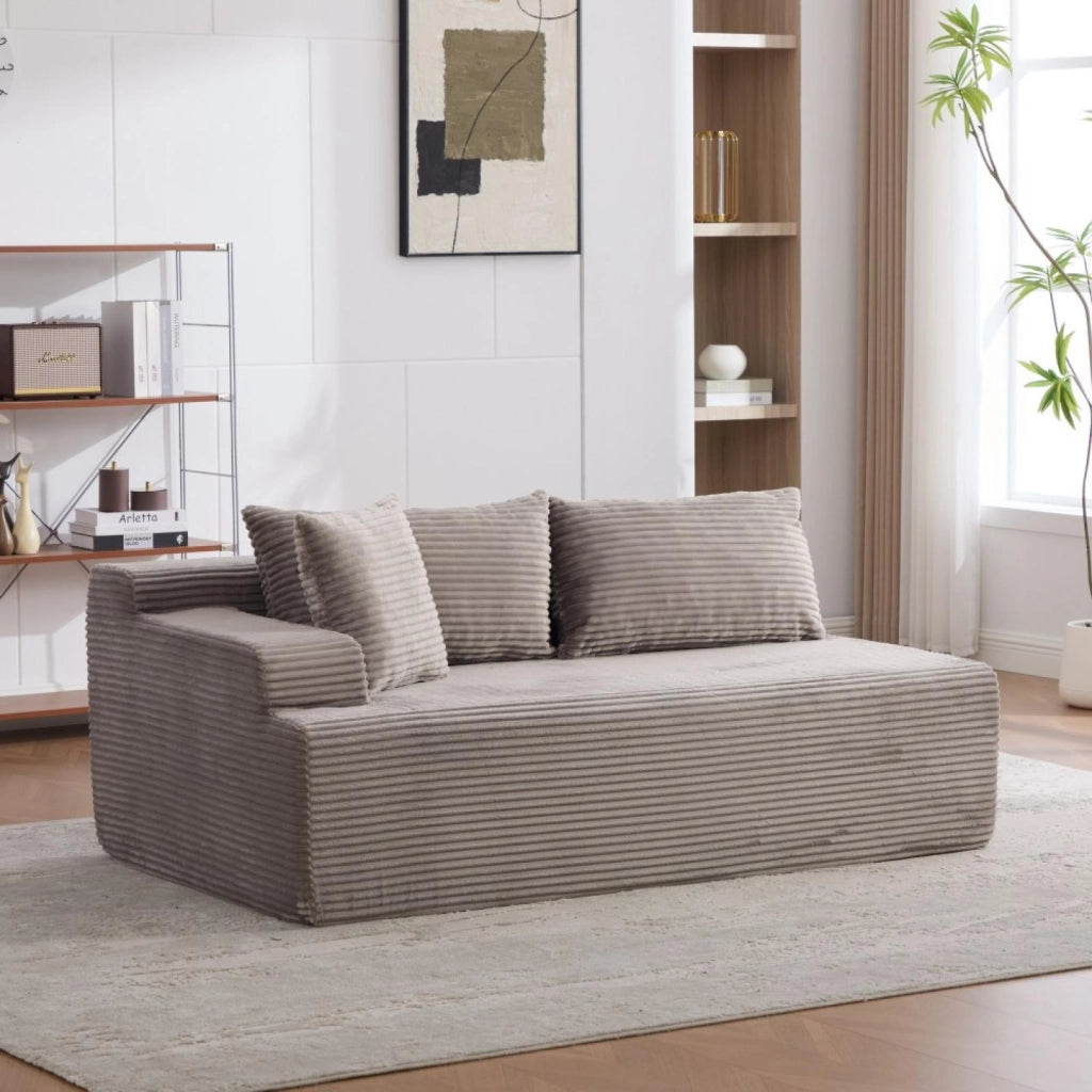 Divano compatto, divano modulare, tessuto chenille, schiuma ad alta elasticità 30D, base antiscivolo, 2 posti, grigio