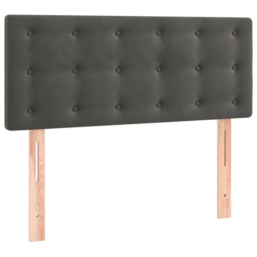 Giroletto a Molle con Materasso Grigio Scuro 90x190 cm Velluto