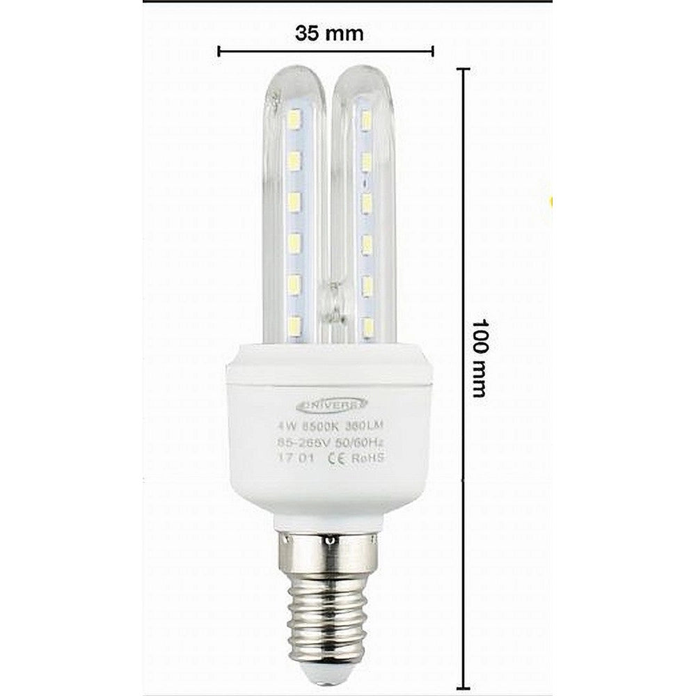 Trade Shop - Lampadina Led Attacco E14 2u 4 W Luce Fredda Calda Naturale Illuminazione 2u-01 -