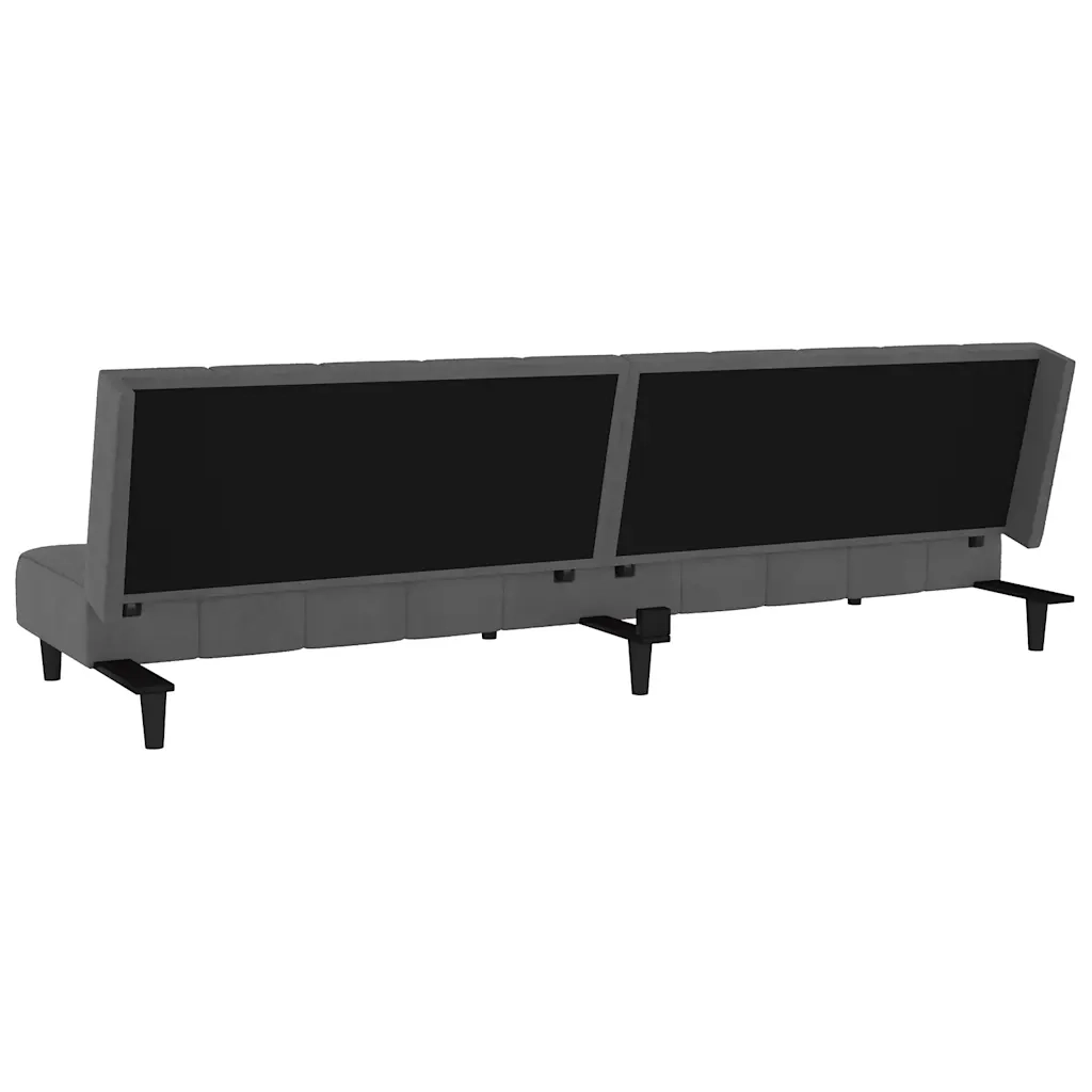 Divano Letto a 2 Posti Grigio Scuro in Velluto 375764