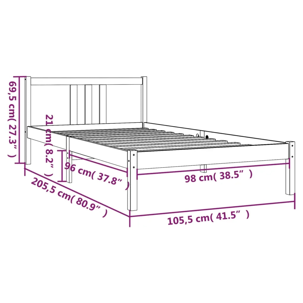 Giroletto Grigio in Legno Massello 100x200 cm 814876