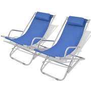 Sedie da giardino reclinabili 2 pz blu acciaio 02_0011902