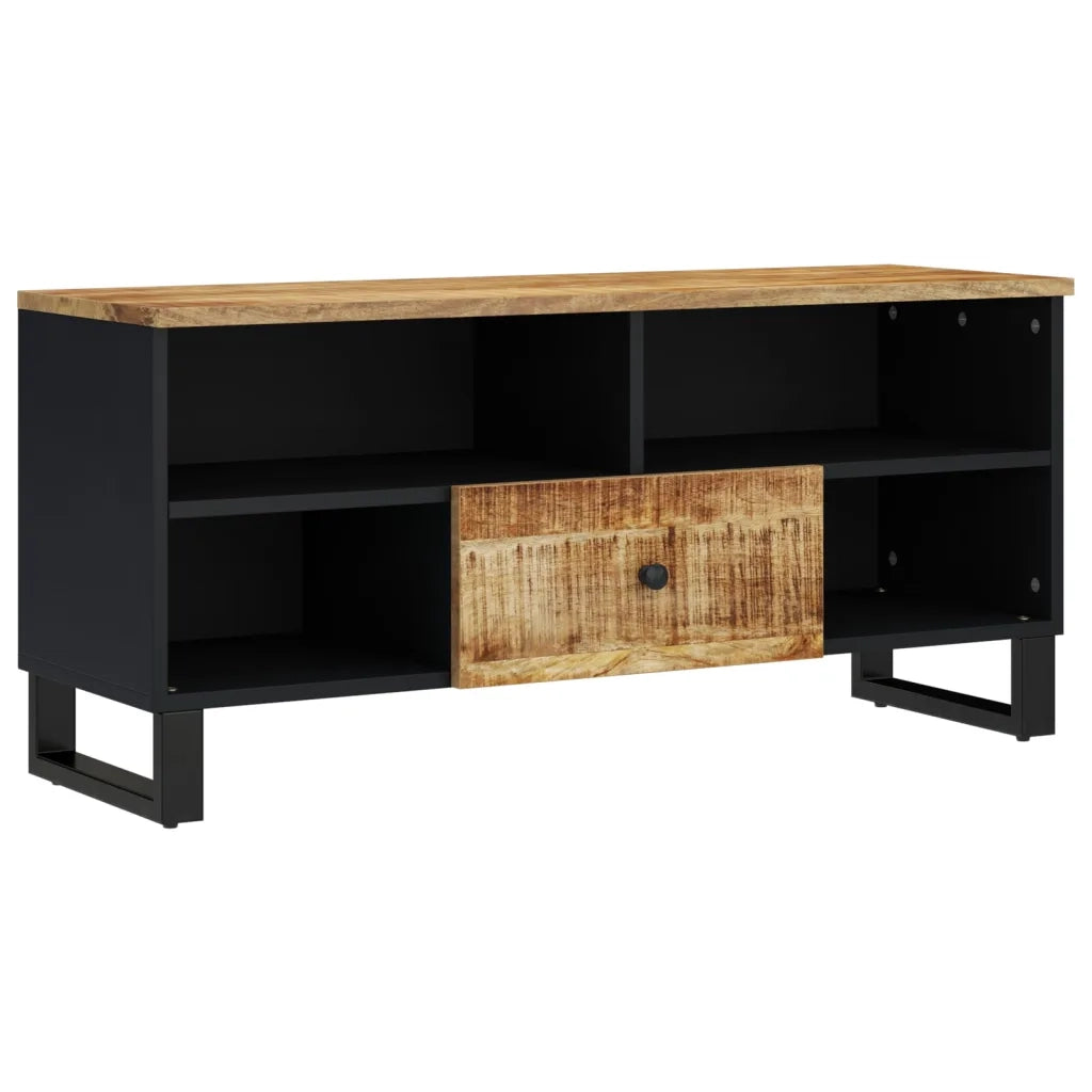 Mobile TV 100x33x46cm Legno Massello Mango e Legno Multistrato 351970