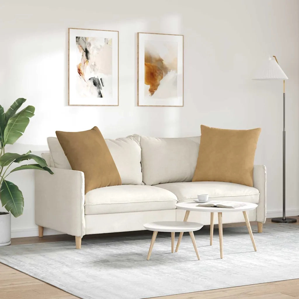 Cuscini da Divano 2 pcs Marrone 80 x 80 cm Tessuto in Cords 42014065