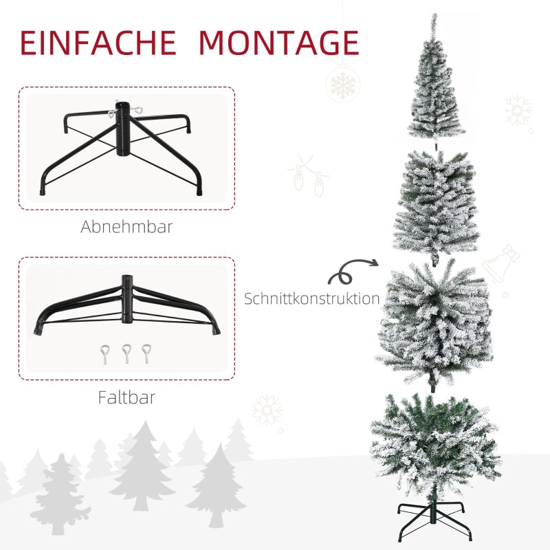 Albero di Natale artificiale, 180 cm, a forma di pino con neve, 492 punte, per uso interno.