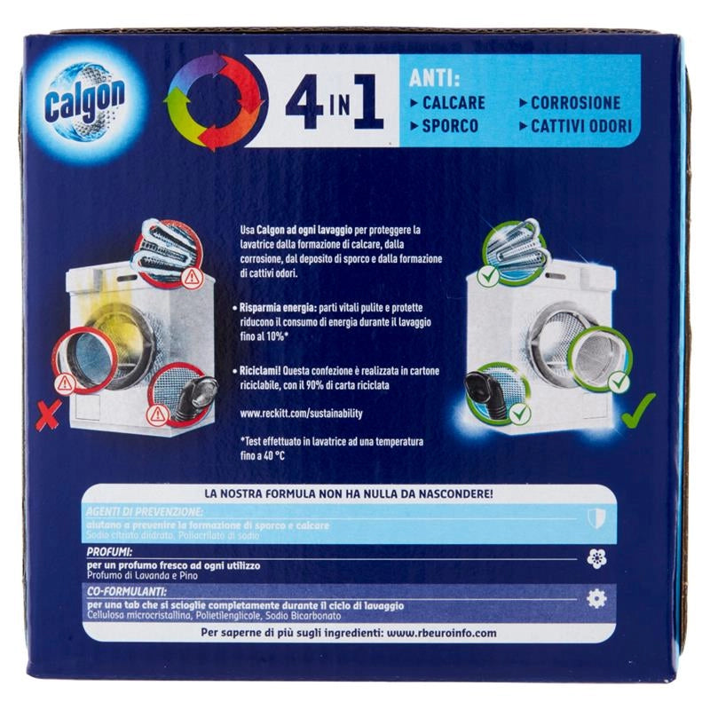 CALGON POWER TABS 4 IN 1 ANTICALCARE LAVATRICE 15 TABS 195 GR